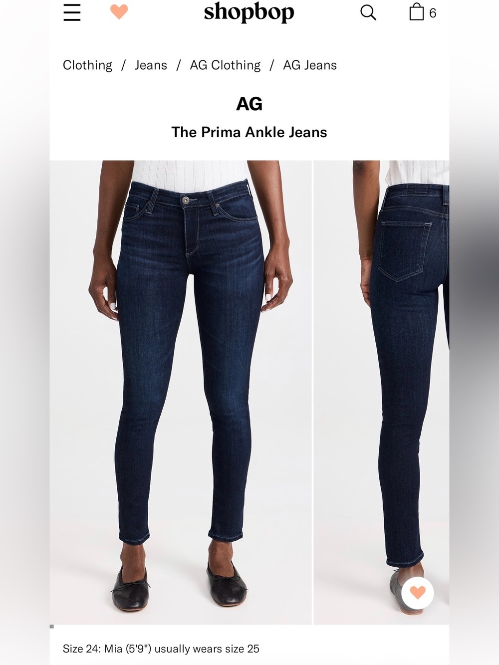 Ag Adriano Goldschmied Slim Ankle Jeans - Dark Indigo